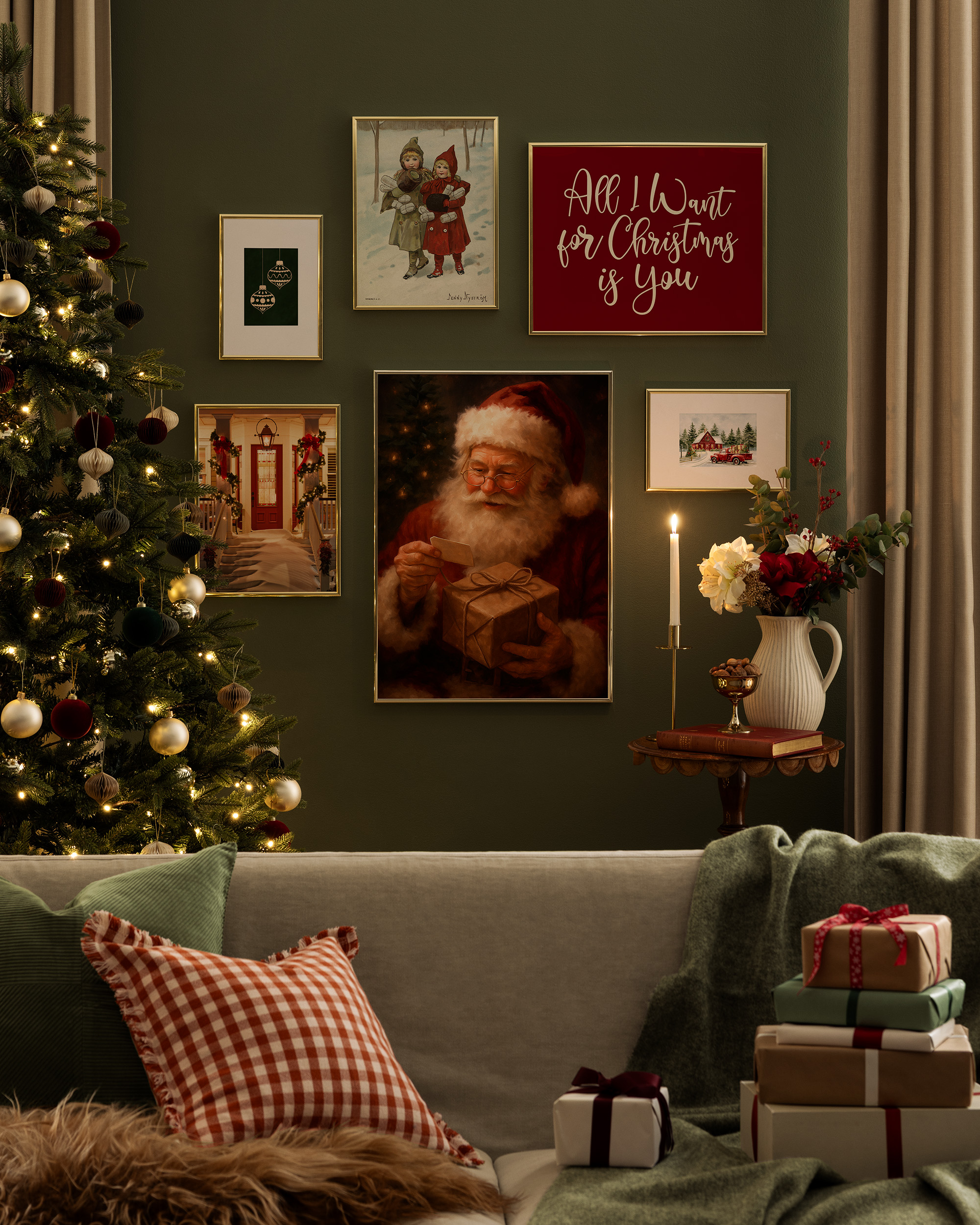 クリスマスツリーポスター | 鮮やかなクリスマスツリーアート | Poster